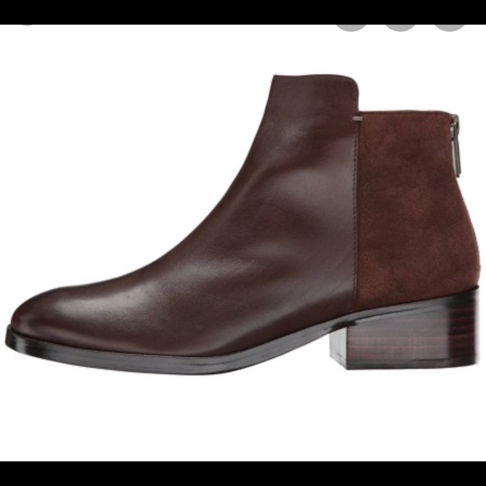 Cole Haan Elion Bootie, 9.5. Brown leather & suede